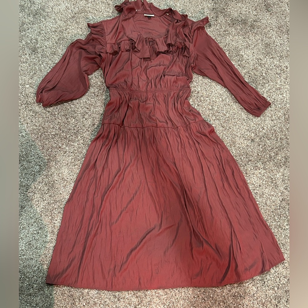 Universal Thread Pink Cold Shoulder Sundress with Bishop Sleeves